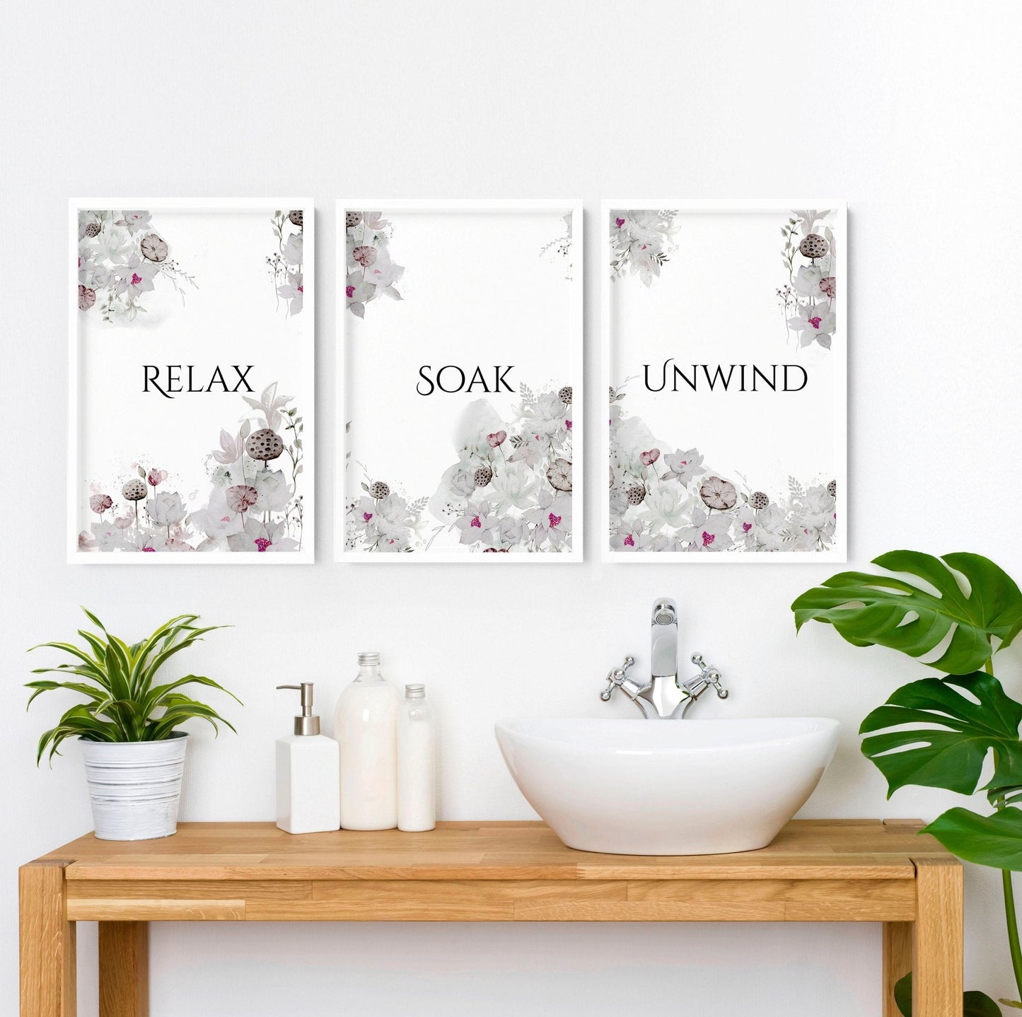 Country Bathroom Decor | Set of 3 Wall Art Prints