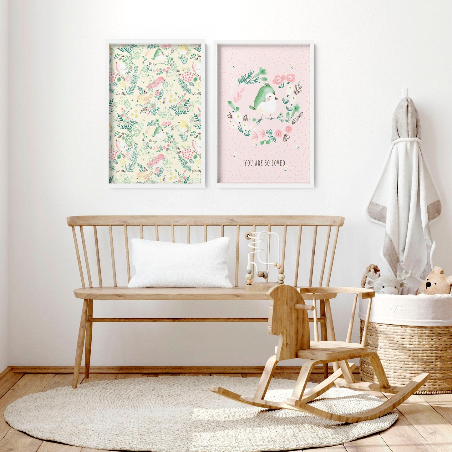 Woodland Nursery Wall Art | Set of 2 Prints for Girls