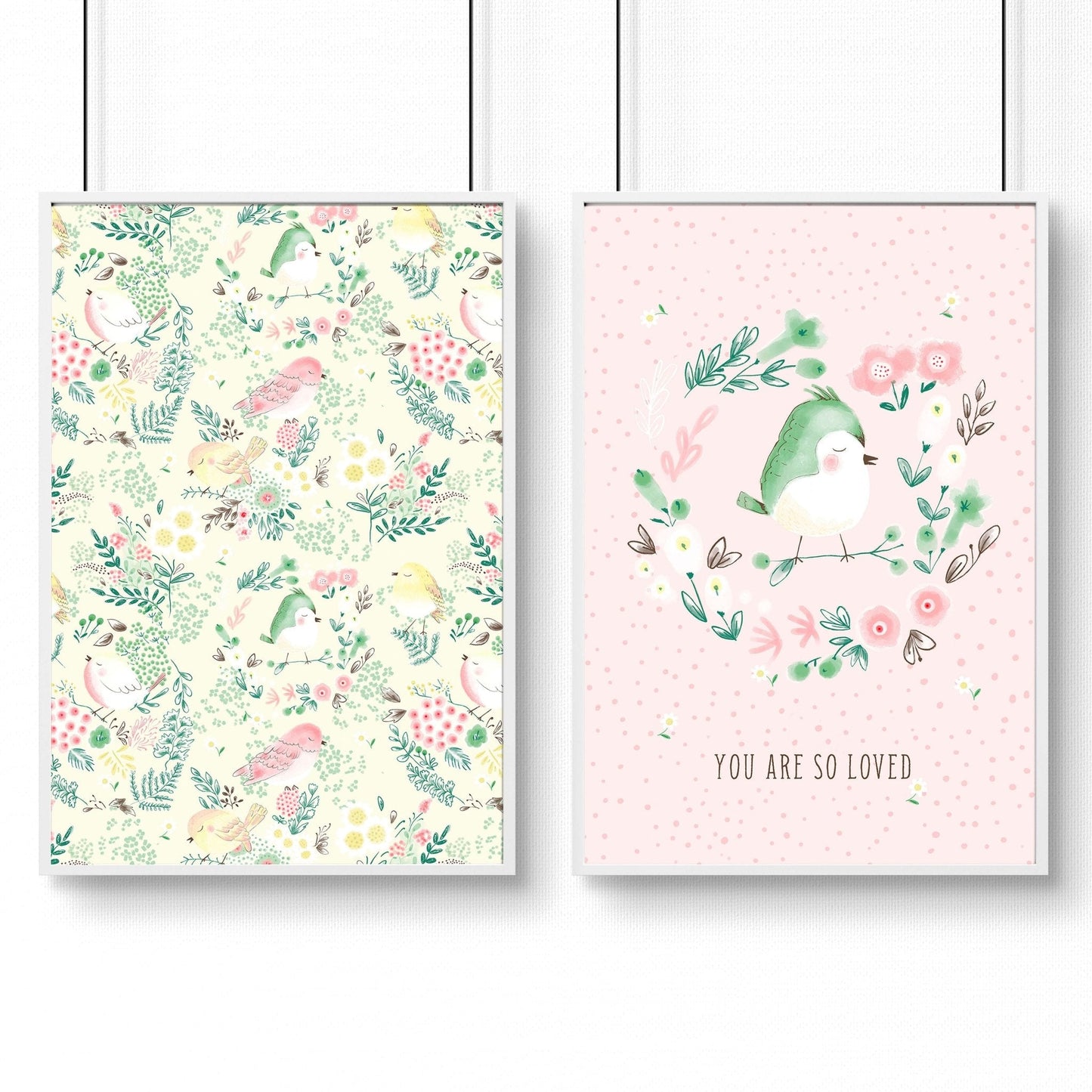 Woodland Nursery Wall Art | Set of 2 Prints for Girls