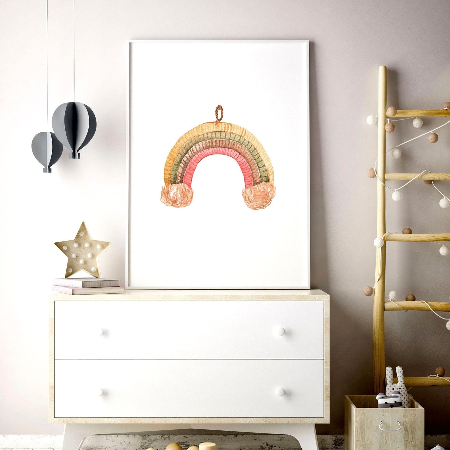 Safari Boho | Juego de 3 láminas de arte mural para habitación infantil 