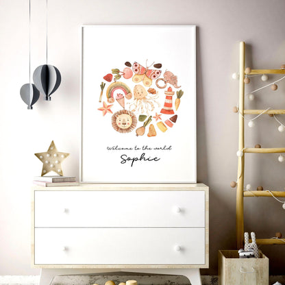 Safari Boho | Juego de 3 láminas de arte mural para habitación infantil 