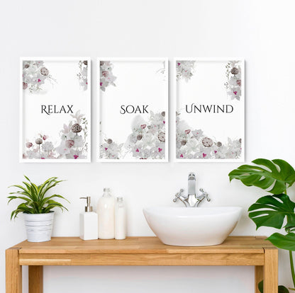 Country Bathroom Decor | Set of 3 Wall Art Prints