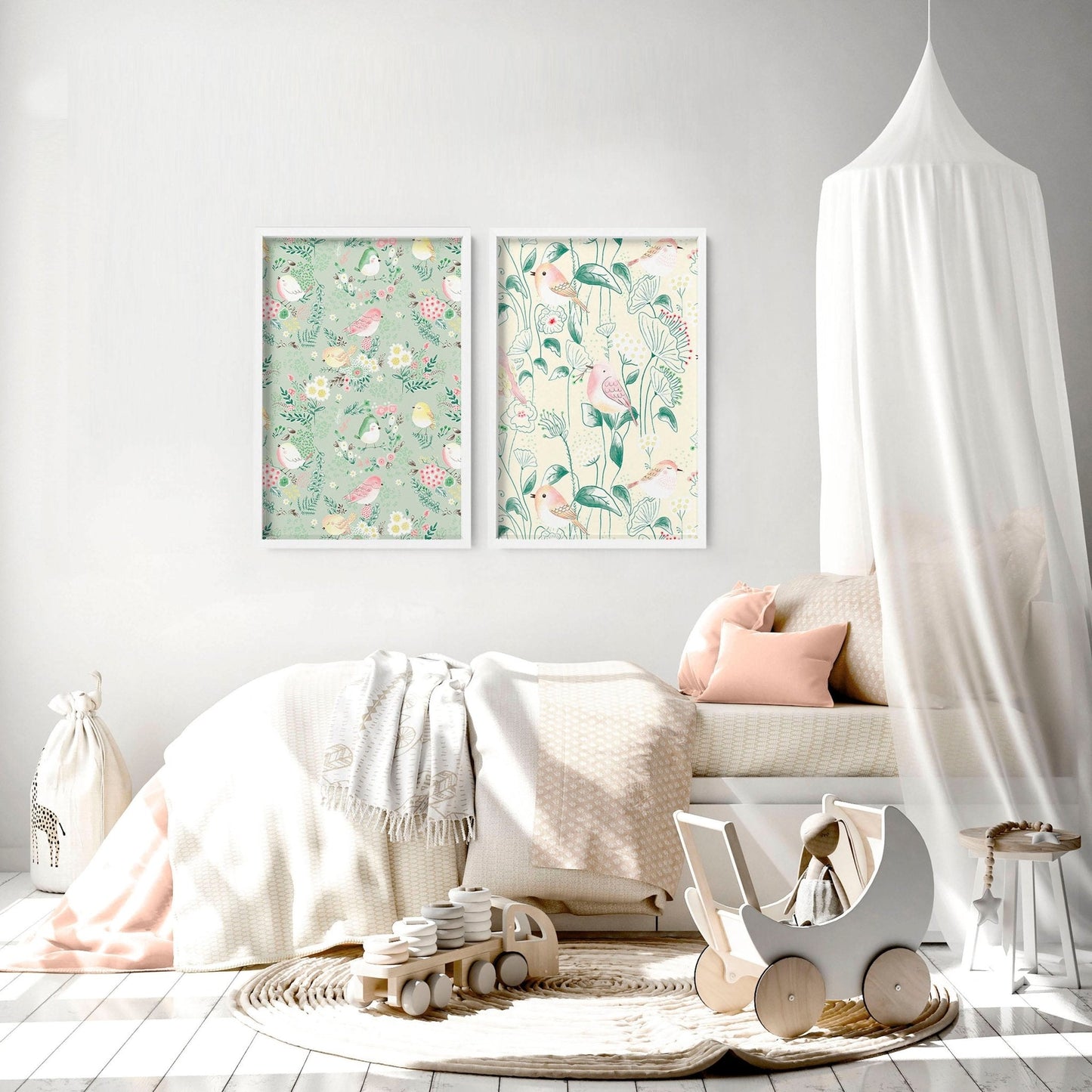 Whispering Woods | Set of 2 Woodland Nursery Wall Art Prints