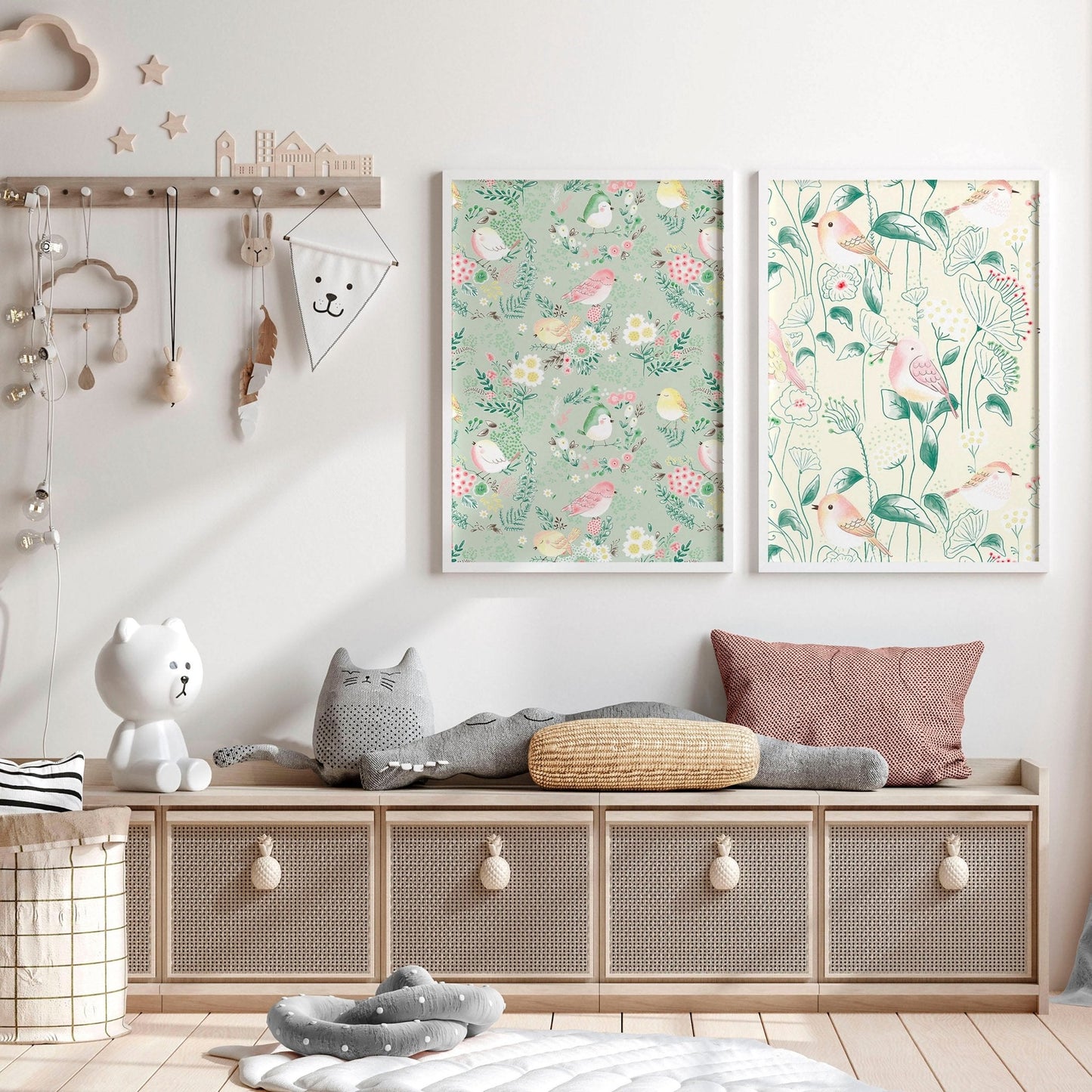Whispering Woods | Set of 2 Woodland Nursery Wall Art Prints