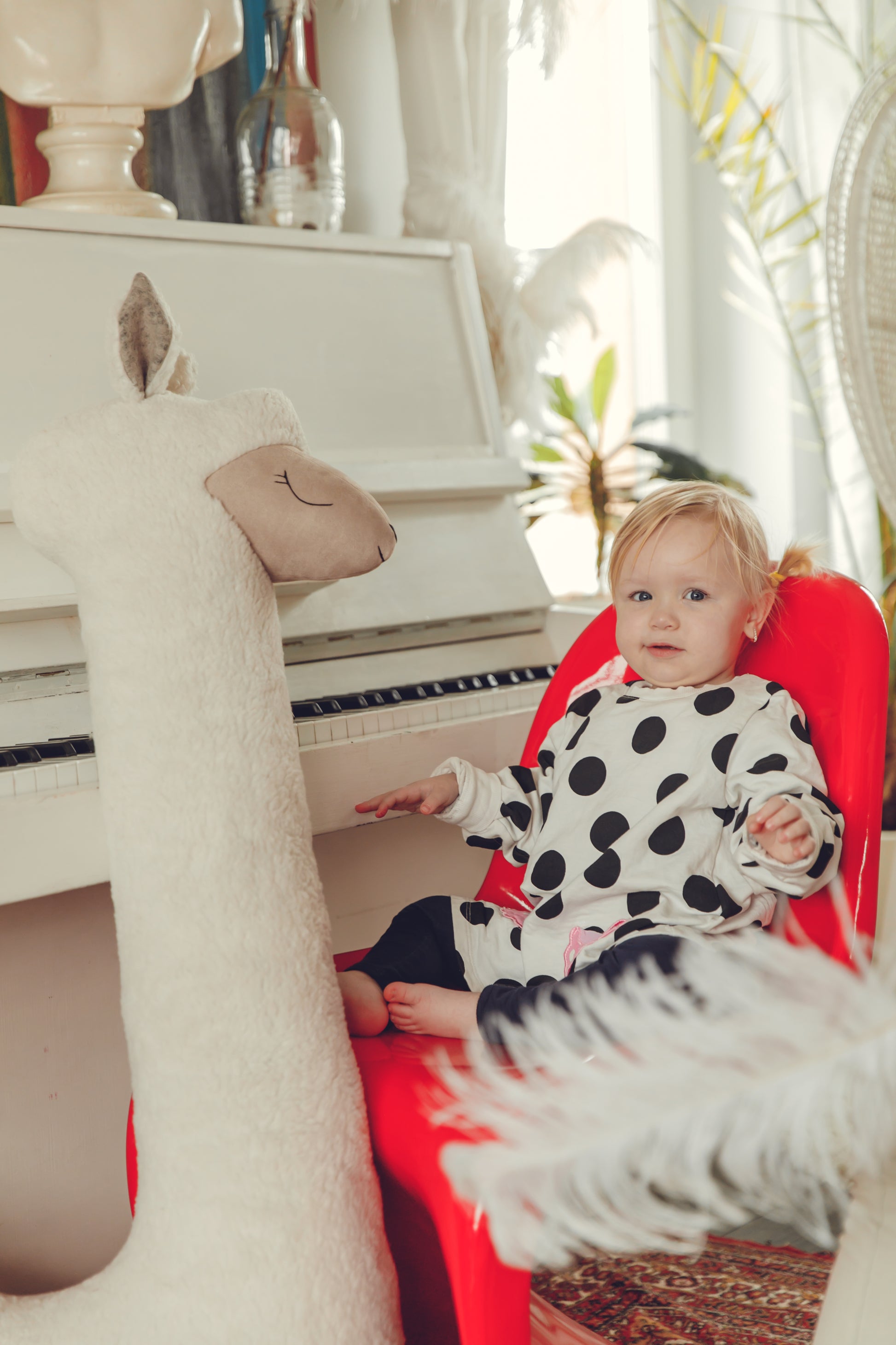 Giant Plush Alpaca Toy – 120cm Beige Soft Pillow Friend | Vegan Fur | Handmade Nursery Decor from Lithuania