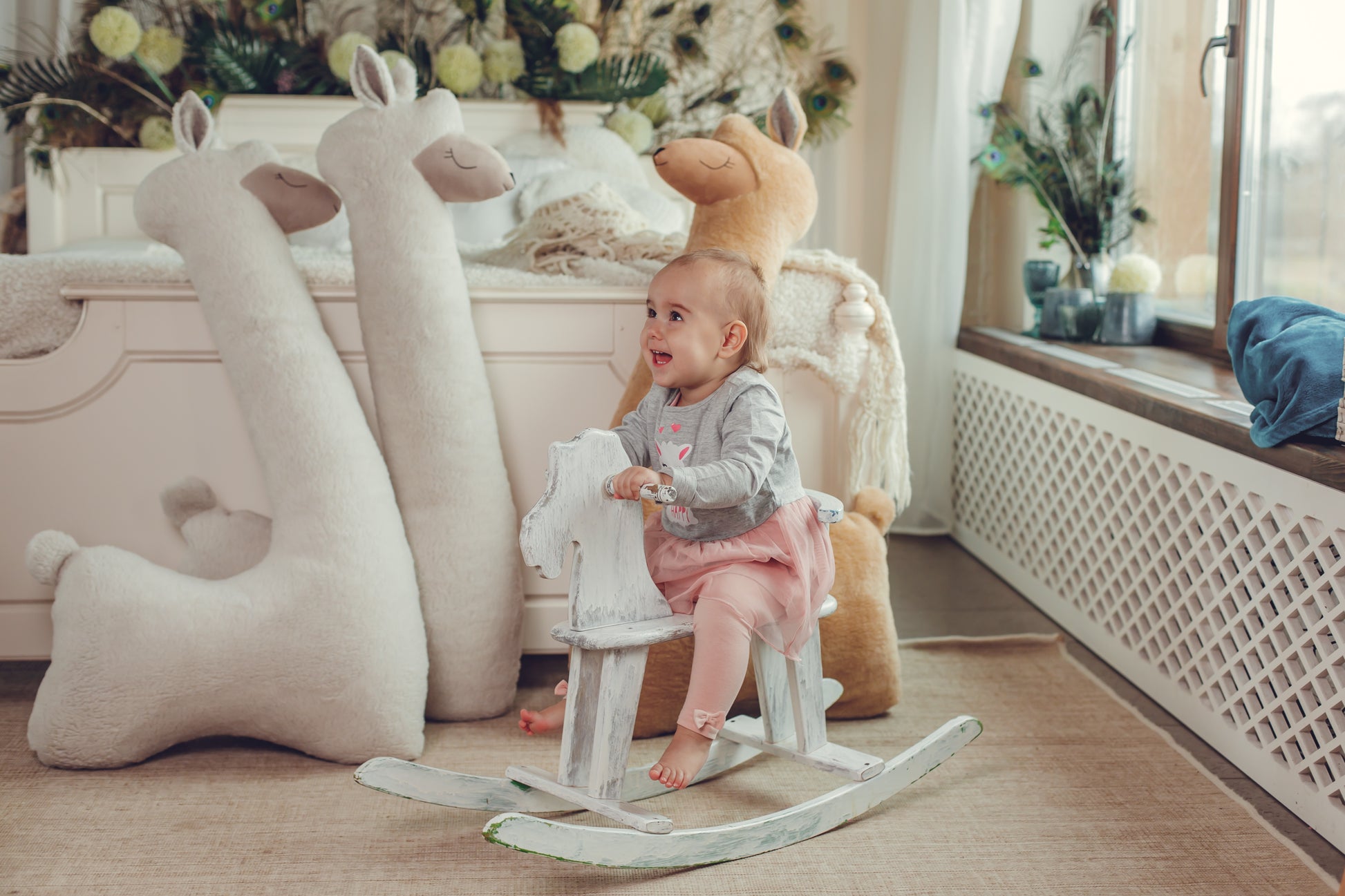 Giant Plush Alpaca Toy – 120cm Beige Soft Pillow Friend | Vegan Fur | Handmade Nursery Decor from Lithuania