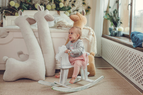 Giant Plush Alpaca Toy – 120cm Beige Soft Pillow Friend | Vegan Fur | Handmade Nursery Decor from Lithuania