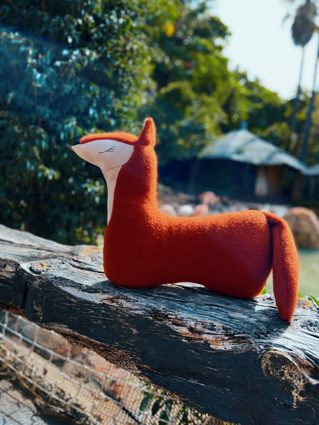 Handmade Fox Soft Toy-Pillow – 50cm Plush Cushion | Red Woodland Animal | Llama Wool Blend | From Lithuania
