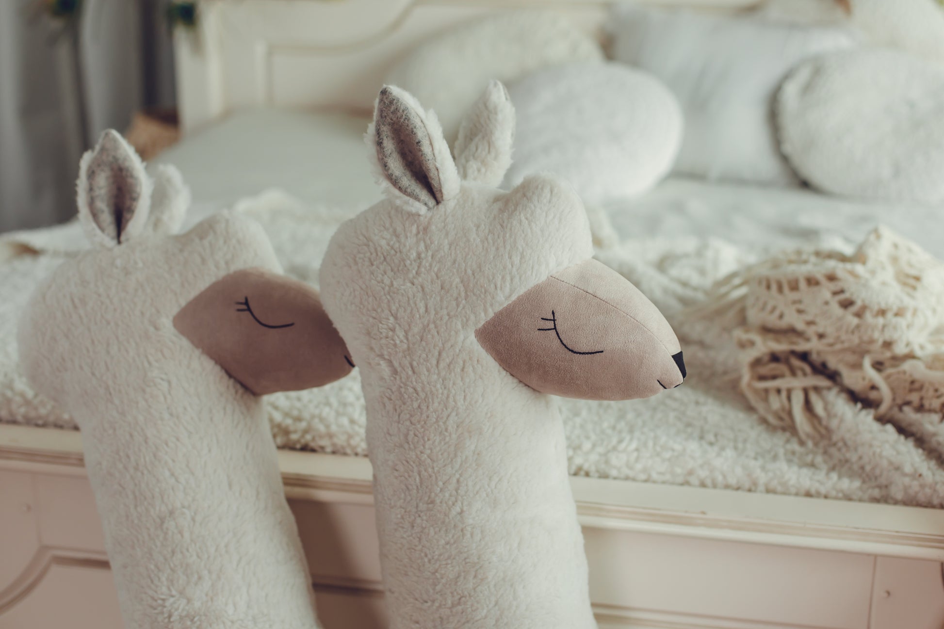 Giant Plush Alpaca Toy – 120cm Beige Soft Pillow Friend | Vegan Fur | Handmade Nursery Decor from Lithuania