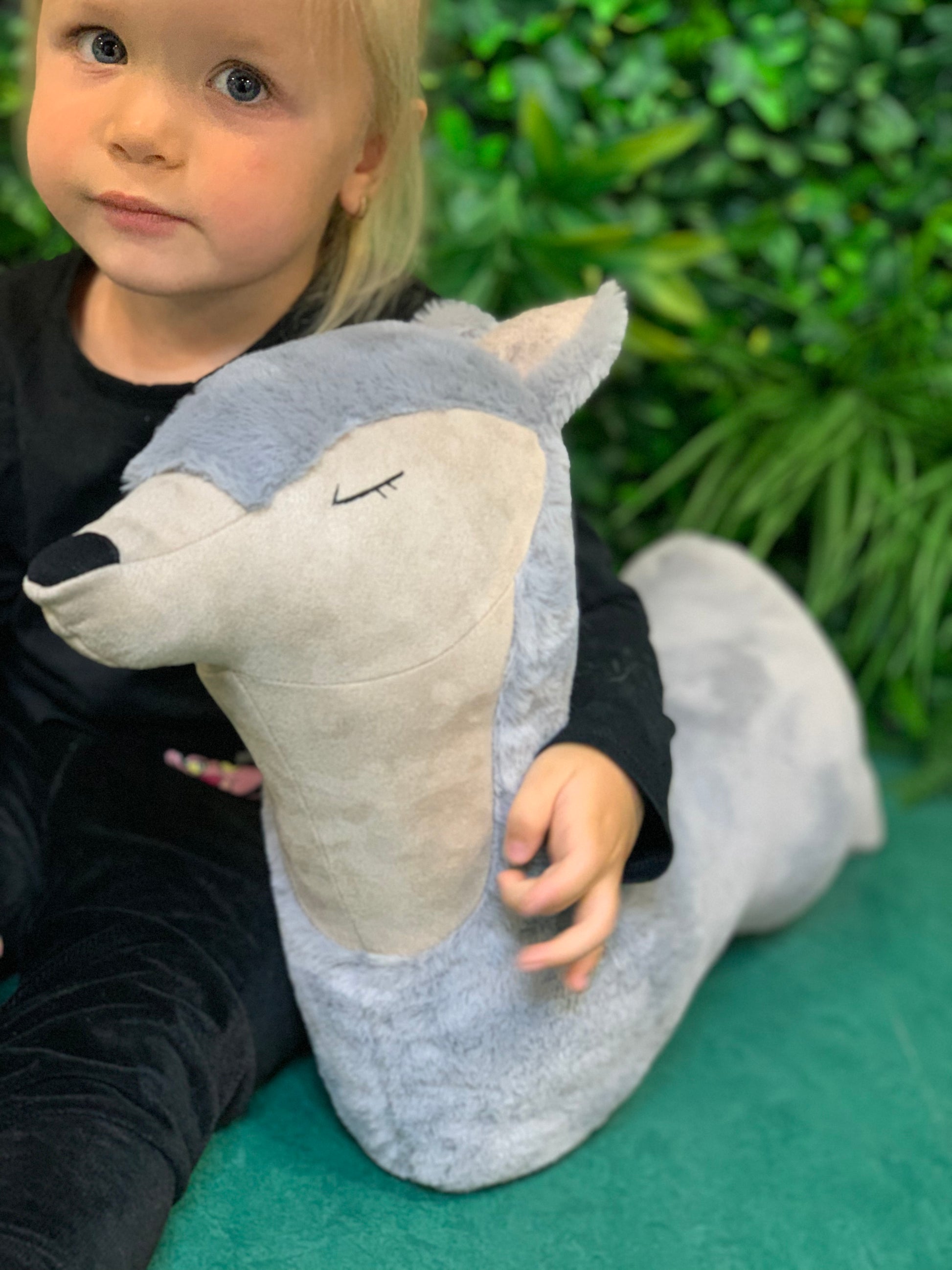 Handmade Wolf Soft Toy-Pillow – 45cm Grey Forest Guardian | Plush Travel Buddy | From Lithuania