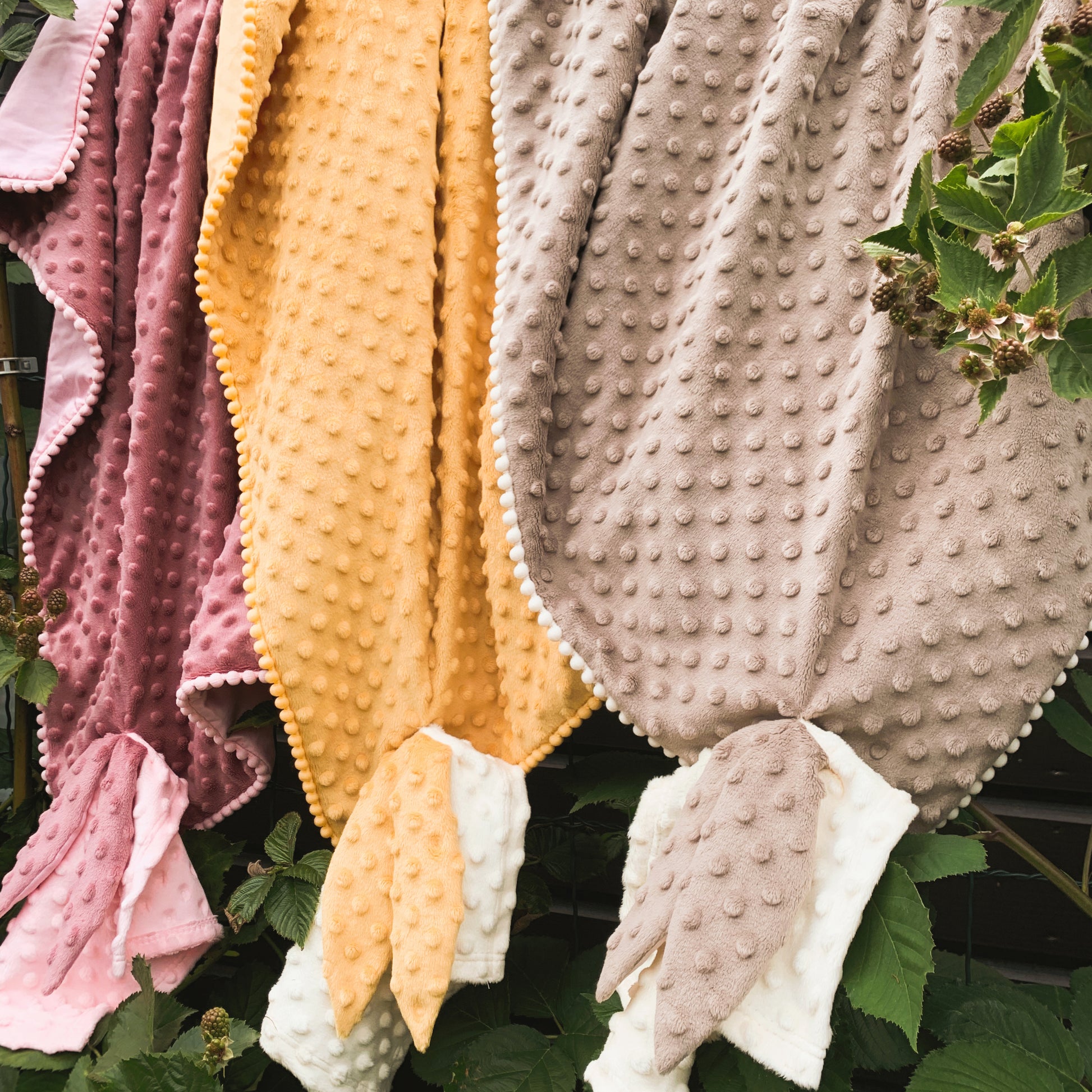 2in1 Baby Blanket with Bunny Comforter – Mustard | Double-Sided Sensory Blanket | Handmade in Lithuania