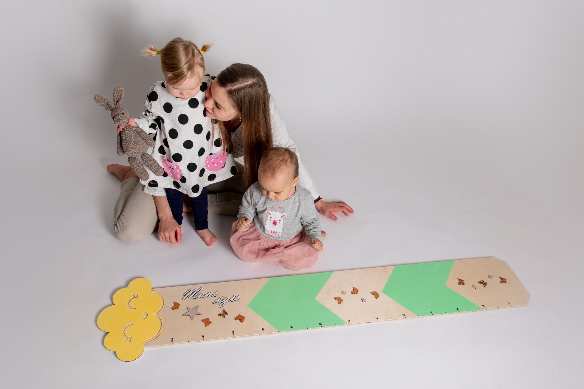 Mint Growth Chart for Kids – Cloud & Raindrop Design | Writable Baby Height Chart | Keepsake Gift | Frameora