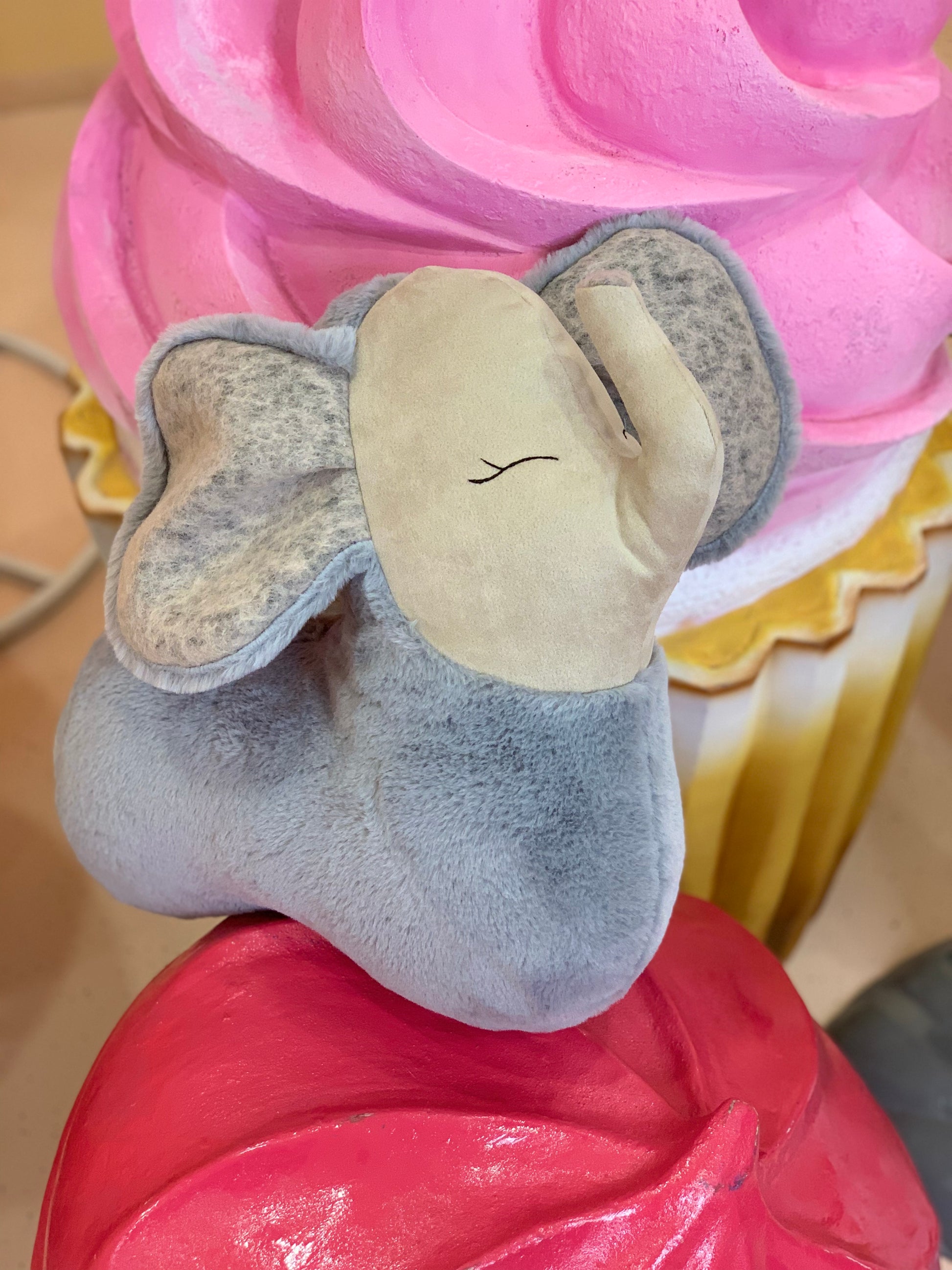 Handmade Elephant Soft Toy-Pillow – 45cm Plush Grey Cushion | Symbol of Good Luck | From Lithuania