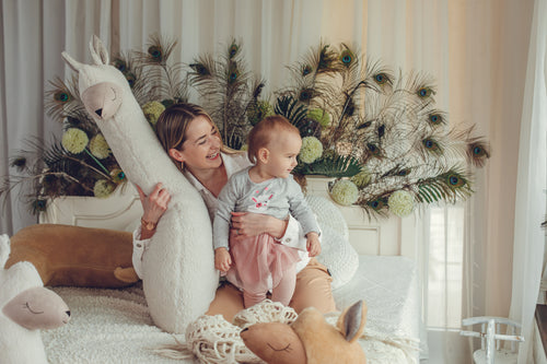 Giant Plush Alpaca Toy – 120cm Beige Soft Pillow Friend | Vegan Fur | Handmade Nursery Decor from Lithuania