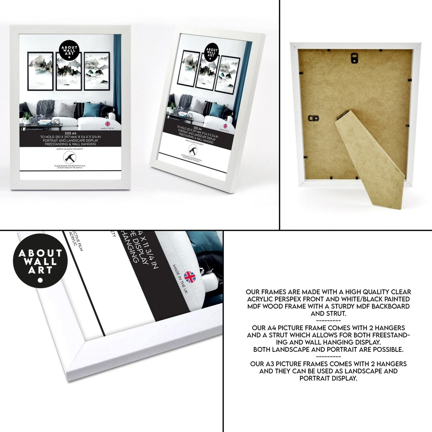 Classy Bathroom Wall Art | Set of 3 Framed Bathroom Prints