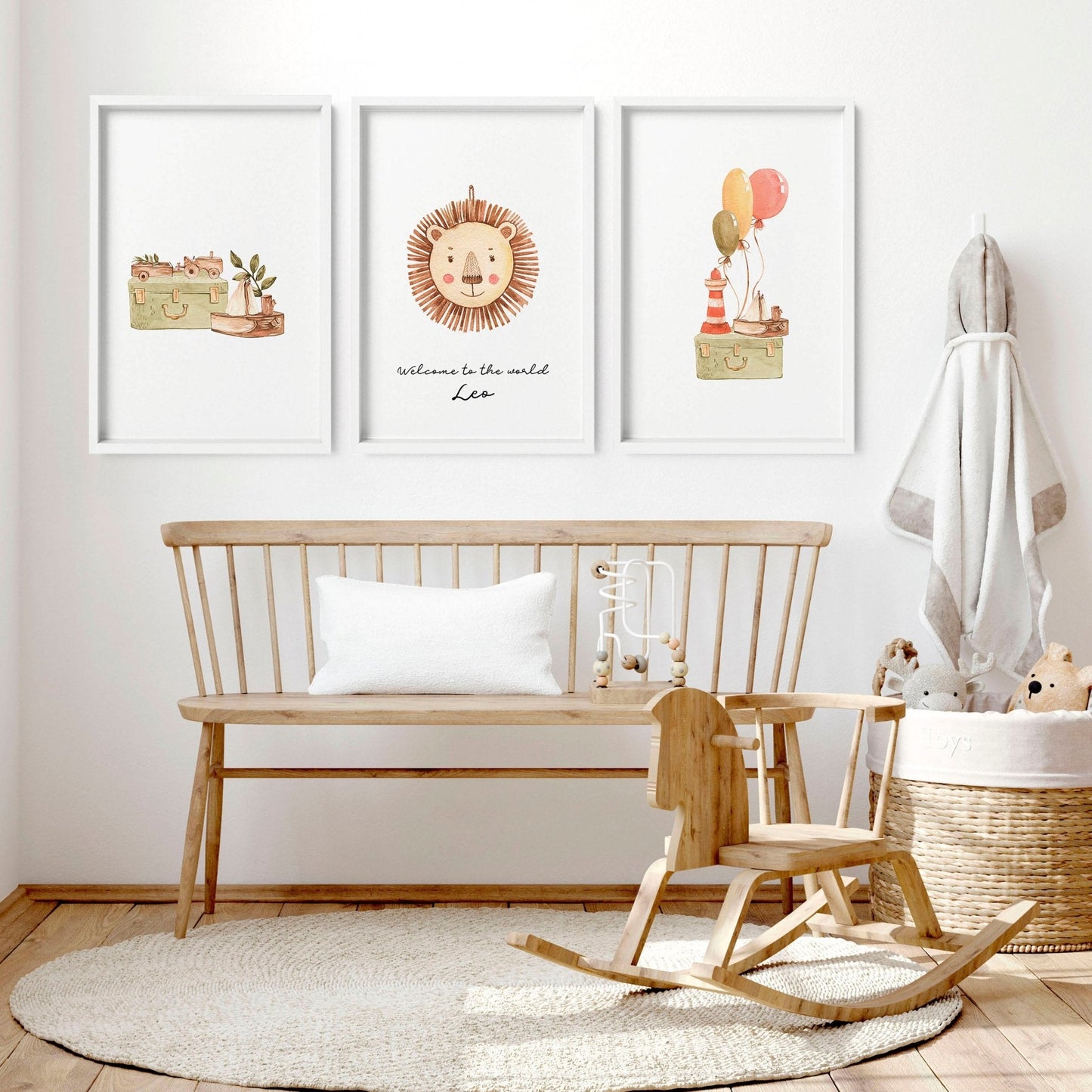 Little King | Set of 3 Boho Safari Nursery Wall Art Prints
