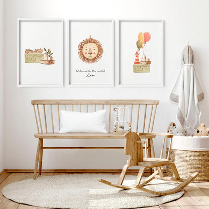 Little King | Set of 3 Boho Safari Nursery Wall Art Prints