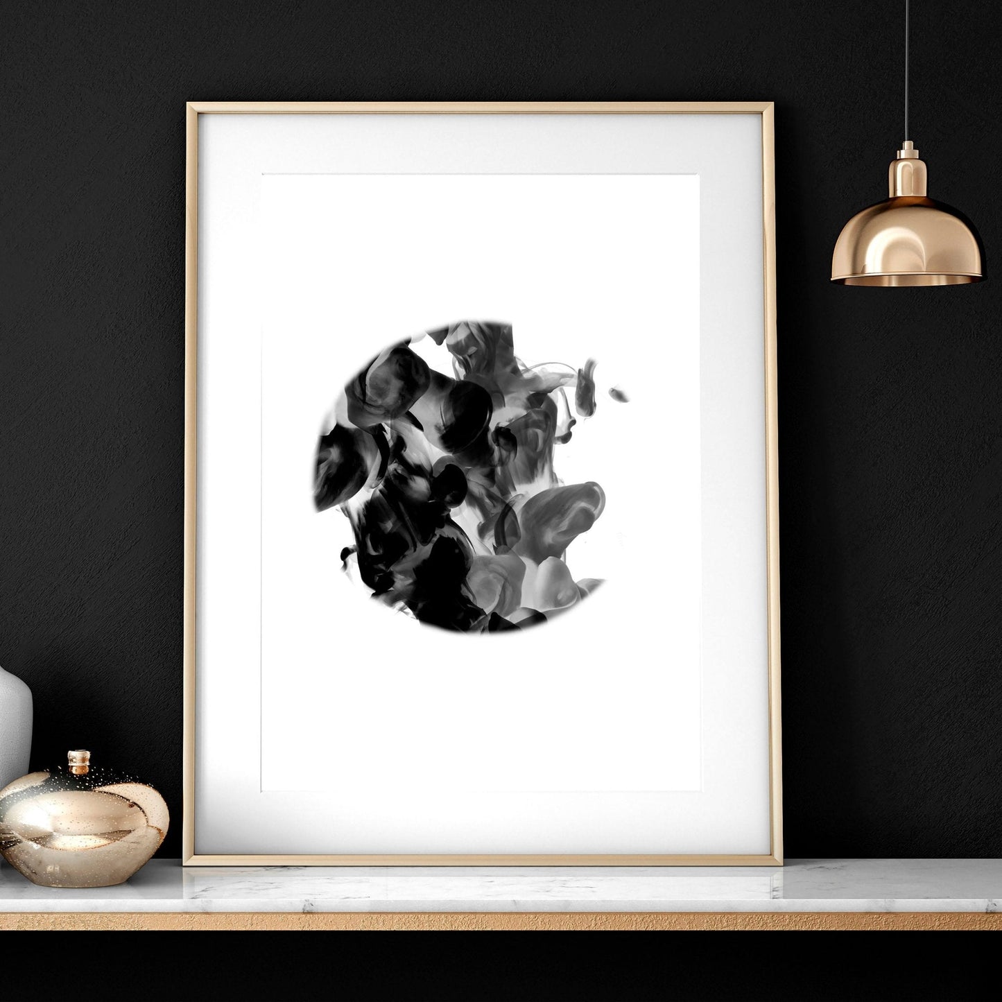 Movimiento monocromático | Conjunto de 3 láminas minimalistas para pared