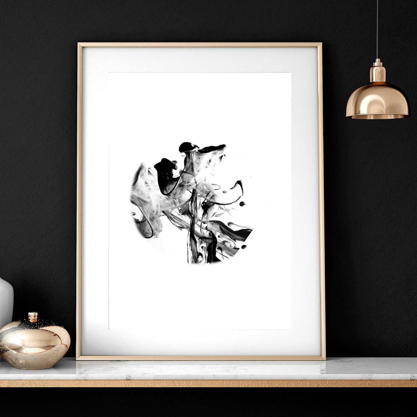 Movimiento monocromático | Conjunto de 3 láminas minimalistas para pared