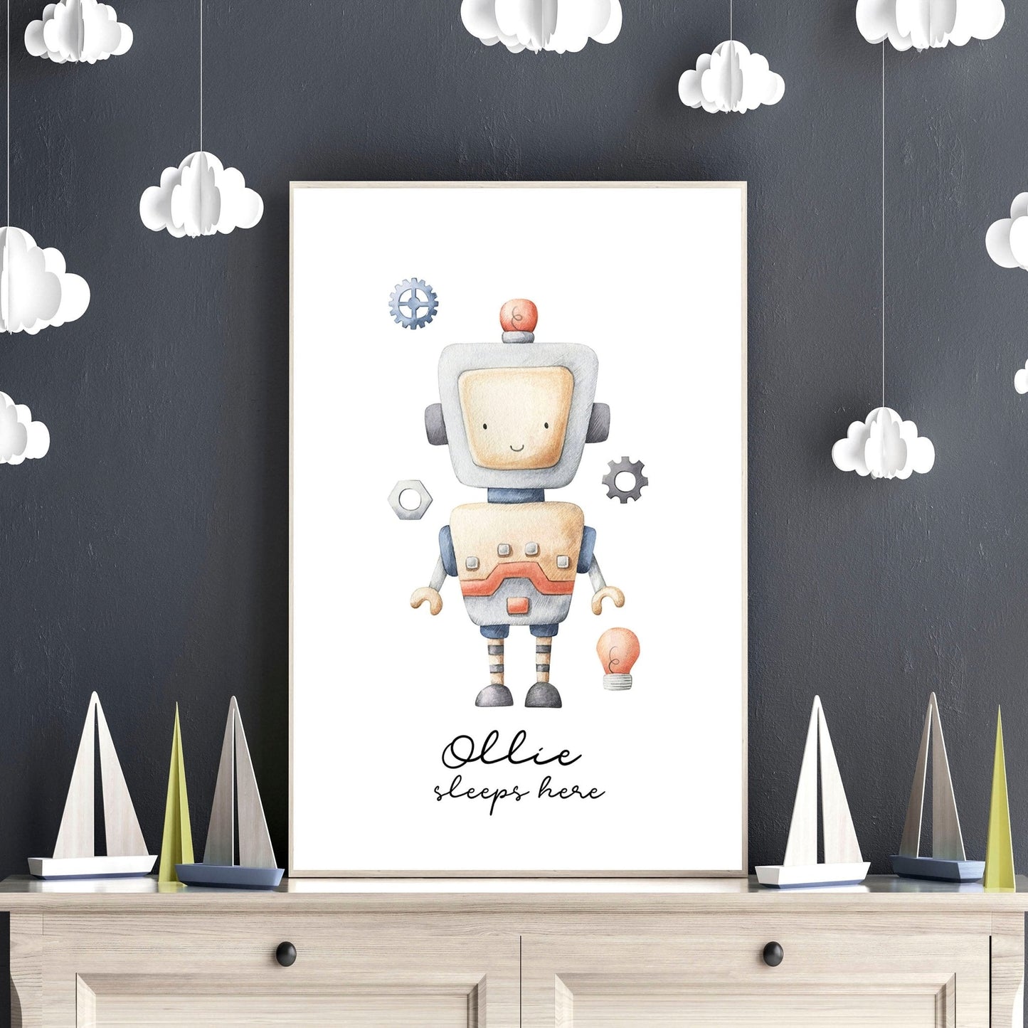 Little Explorer | 3er-Set Vintage Roboter-Wandkunstdrucke fürs Kinderzimmer